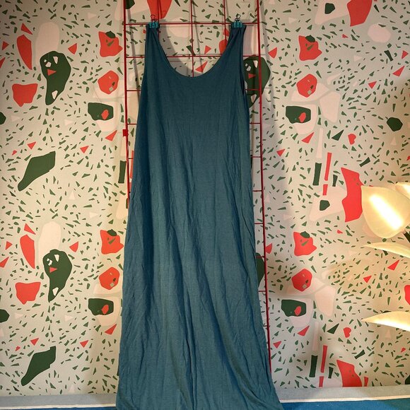 Groceries Apparel Jersey Tank Dress Teal - S - Picture 2 of 4